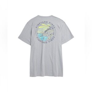 NWT Vineyard Vines Men’s Lighthouse Fishing Dunes Short Sleeve T-Shirt in Gray